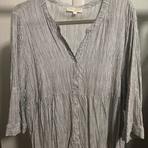 Cynthia Rowley Black and White Striped Plenum Blouse